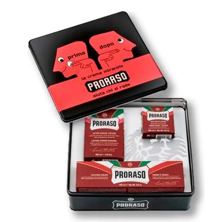 Proraso barberingsgavesett Primadopo (pre-shave cream, barberkrem, aftershave balsam)
