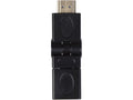 HDMI til HDMI Adapter (sort) v2.0, HDMI adapter hann til hunn, 90°-vinklet, PVC
