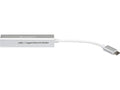 USB-C til 3xUSB-A Adapter 0,3m (hvit) USB Hub, RJ45 Gigabit, aluminium, 5Gbps