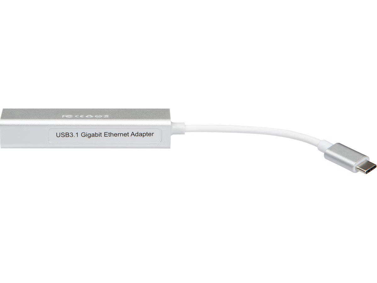 USB-C til 3xUSB-A Adapter 0,3m (hvit) USB Hub, RJ45 Gigabit, aluminium, 5Gbps
