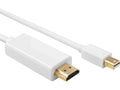 Mini DP til HDMI kabel hvit 5m Enveis, PVC, 4K