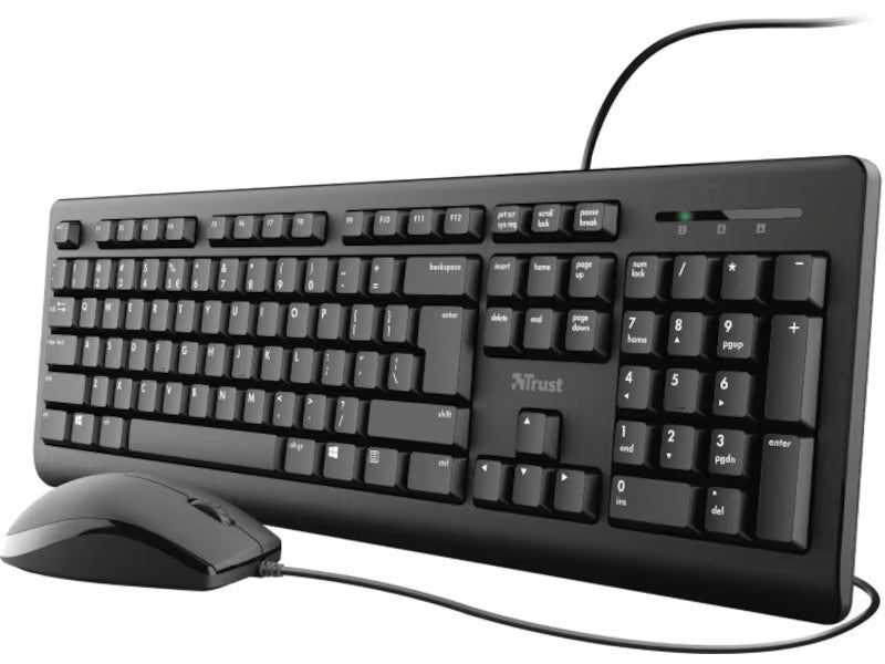 Trust TKM-250 kablet tastatur og mus USB, vannavstøtende, 1.8m kabel, fullstørrelse tastatur