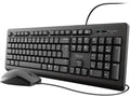 Trust TKM-250 kablet tastatur og mus USB, vannavstøtende, 1.8m kabel, fullstørrelse tastatur