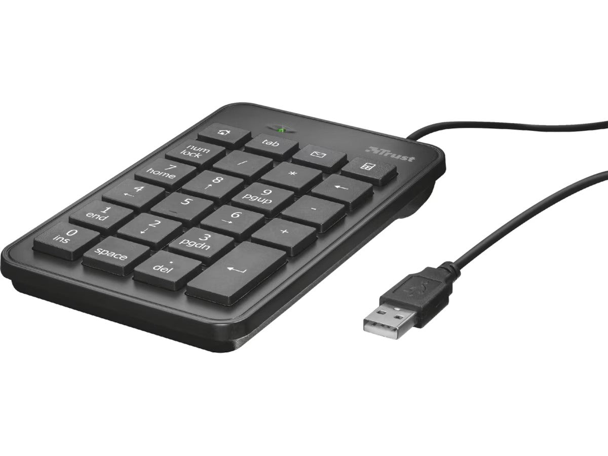 Trust Xalas USB numpad USB, plug and play, 1,5m kabel, kablet