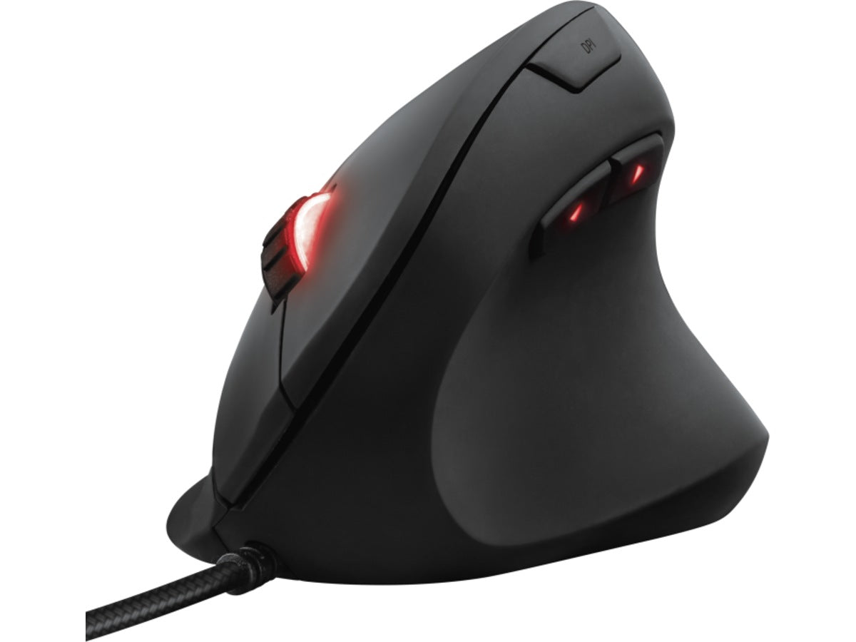 Trust GXT 144 Rexx Ergonomisk Gamingmus (sort) USB, 10000 DPI, kablet, 6 programmbare knapper, RGB