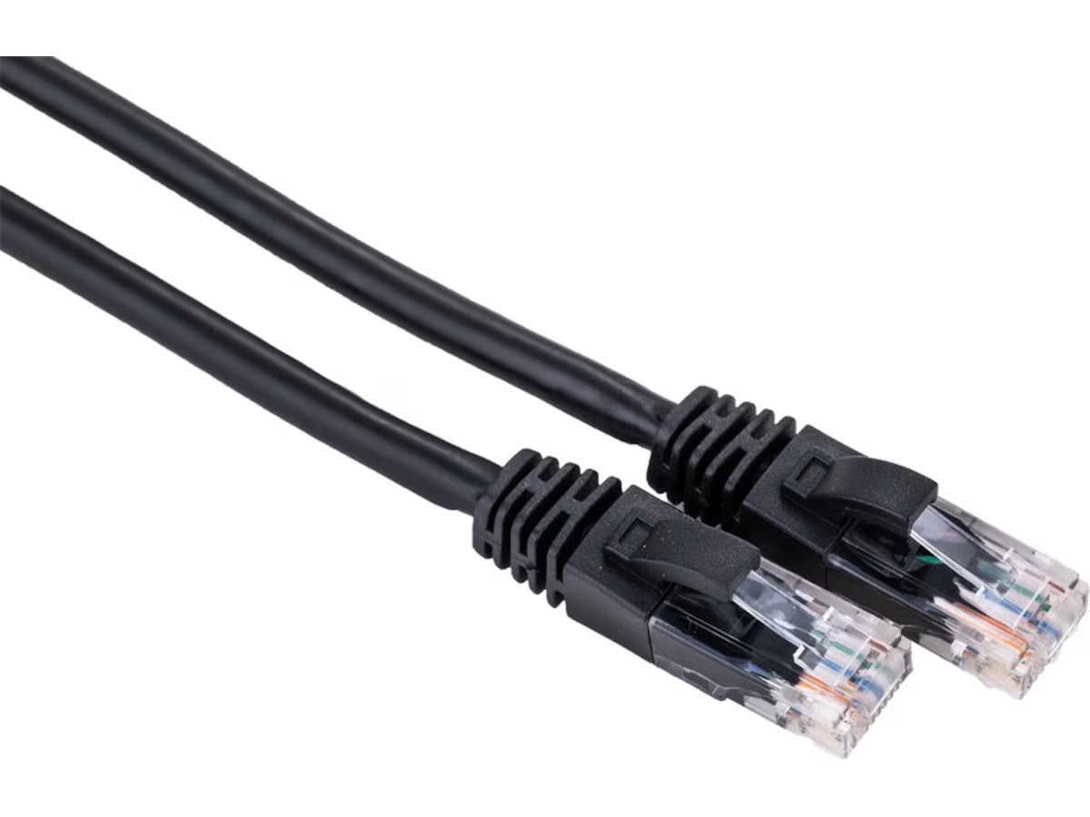 Nettverkskabel Cat6 sort 2m RJ-45, U/UTP, opp til 1 GB/s, 250MHz