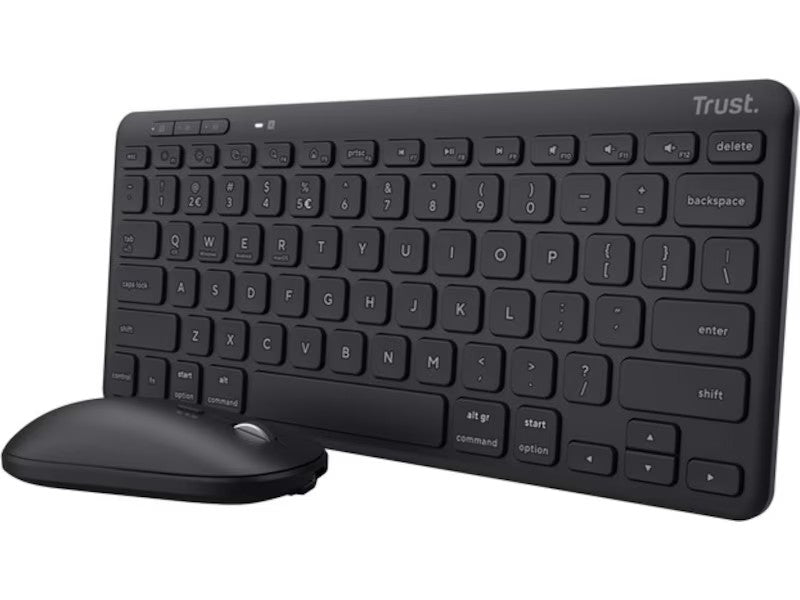 Trust Lyra trådløs tastatur og mus bundle Samtidig tilkobling til 3 enheter, opptil 6mnd batteritid, 1600 DPI