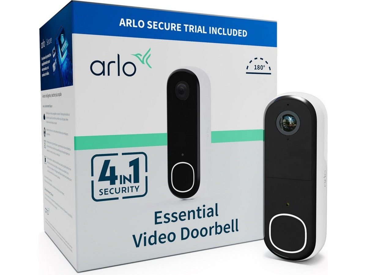 Arlo Essential 2 FHD Video Doorbell 4-i-1 videoringeklokke, støtter batteri, varsler i videoanrop, sirene, 1080p