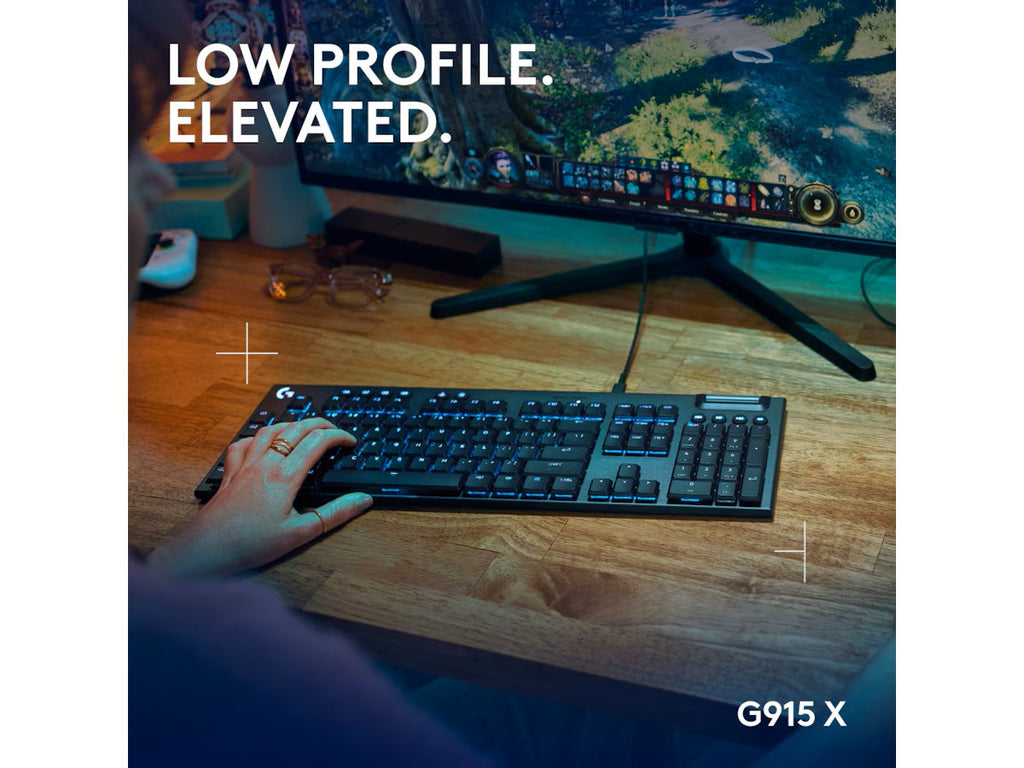 Logitech G915 X Gamingtastatur (sort) Low Profile, Lightsync RGB, KEYCONTROL