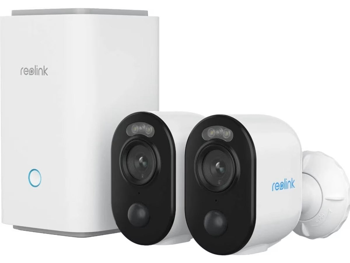 Reolink Home Hub med 2x B310 overvåkningskamera trådløst, 3mp, lokal innspilling, IP65, nattsyn, WiFi 6