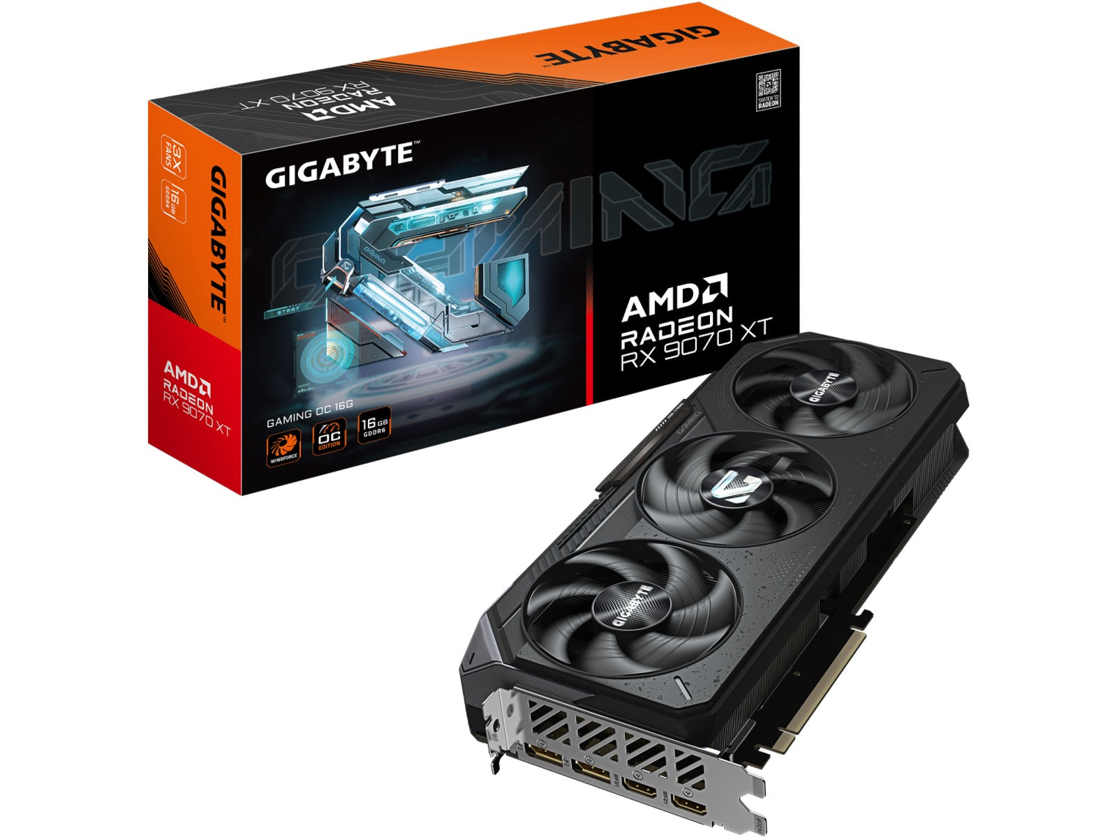 Gigabyte AMD Radeon RX 9070 XT Gaming OC Skjermkort, PCI Express 5.0, 16GB GDDR6
