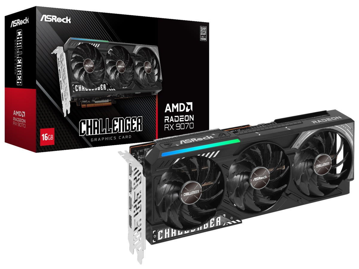 ASRock AMD Radeon RX 9070 Challenger Skjermkort, PCI Express 5.0, 16GB GDDR6