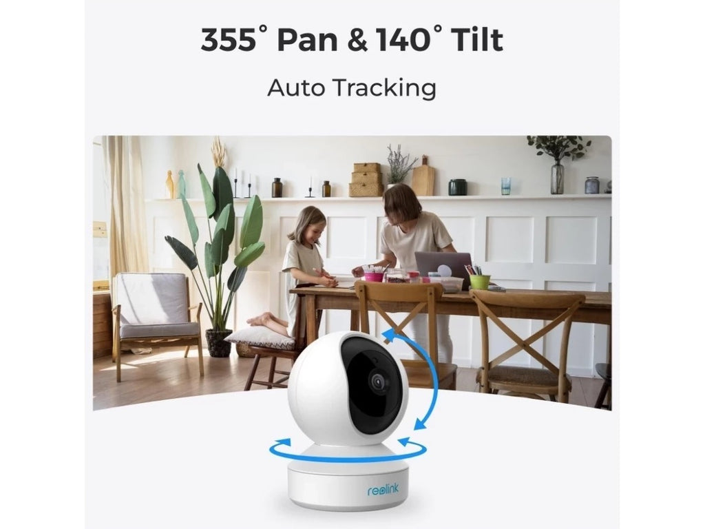 Reolink E1 Pro overvåkningskamera 4MP Super HD, innendørs, To-veis lyd, Auto Tracking, 355° pan, 50° tilt