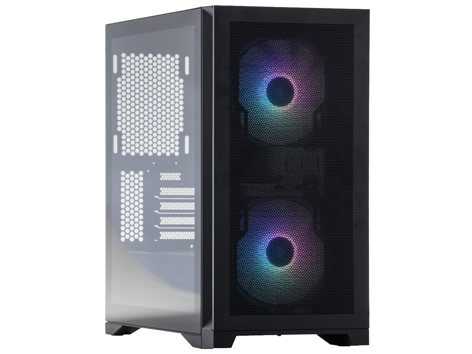 Mission SG Core mATX Tower (sort) mATX/Mini-ITX, 2 forhåndsinstallerte vifter, herdet glass