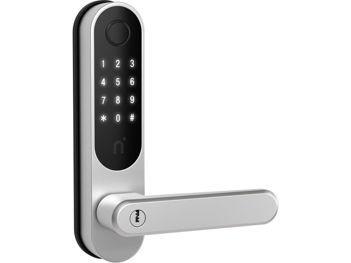 nimly Touch Pro smart lås (sort/sølv) Elektronisk nøkkellås, touchpanel, enkel installasjon, kodelås, nøkkel