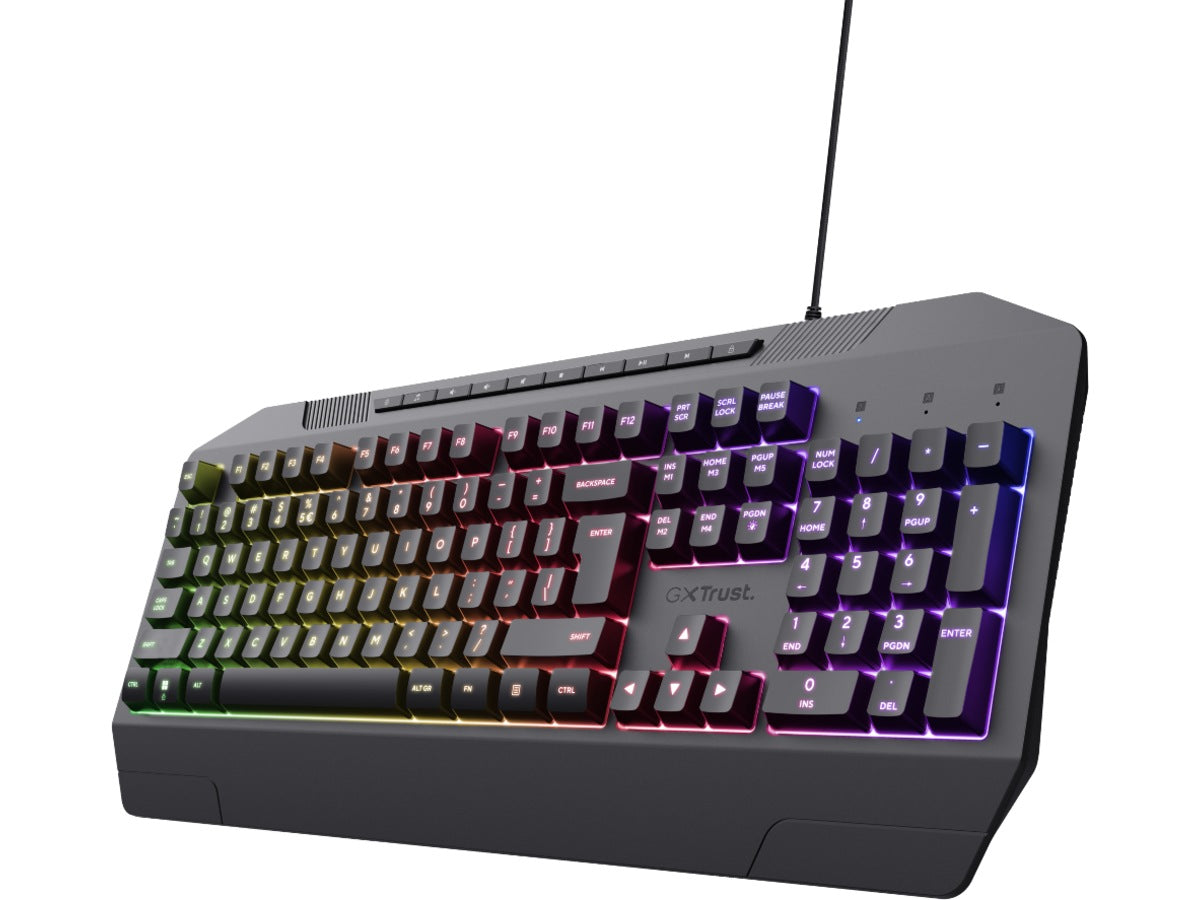 Trust GTX 836 Evocx Illuminated Gamingtastatur Membrane Keys, USB, RGB, PS4, PS5, Xbox Series S, Xbox Series X, Xbox One