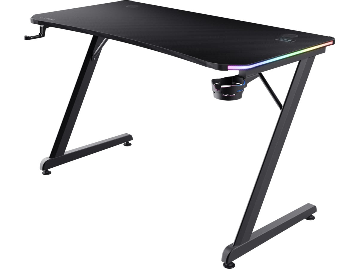 Trust GXT 709 Luminus RGB Gaming Desk Maks vekt 150kg, 74cm høyde, 60cm dybde, 120cm bredde