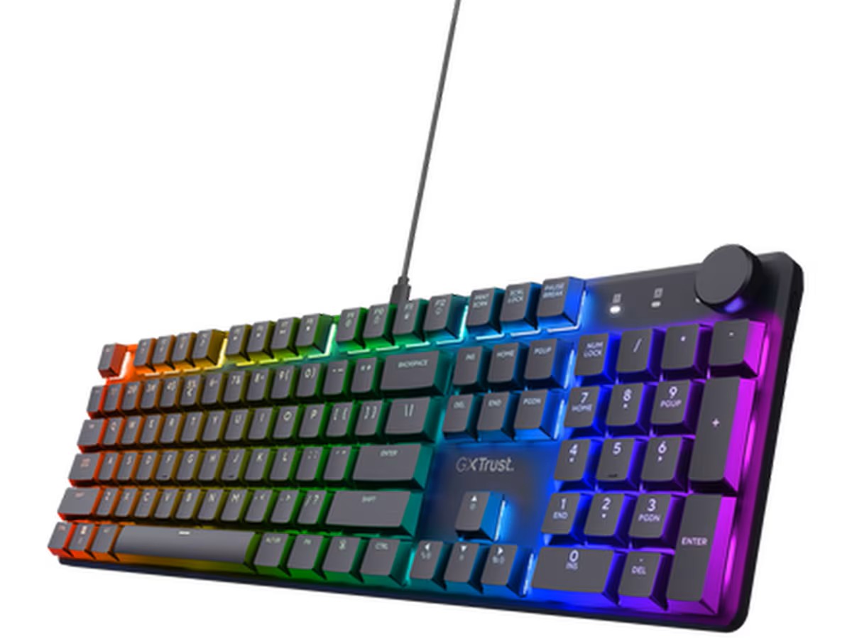 Trust GXT 866 Torix Gamingtastatur USB-C, USB-A, 100%, RGB, Huano Switches