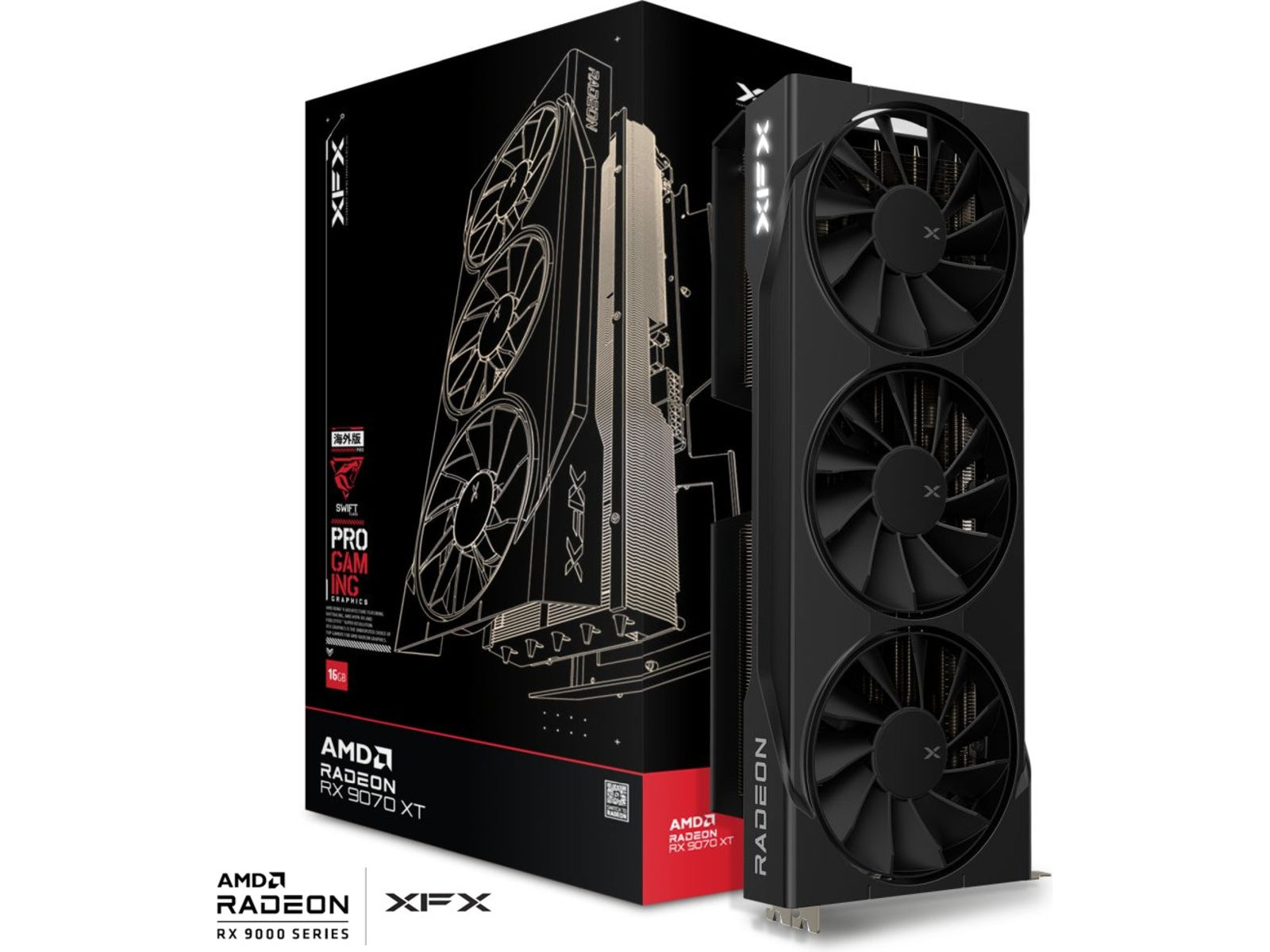 XFX Swift AMD Radeon RX 9070XT Triple fan Gaming Edition 16GB GDDR6