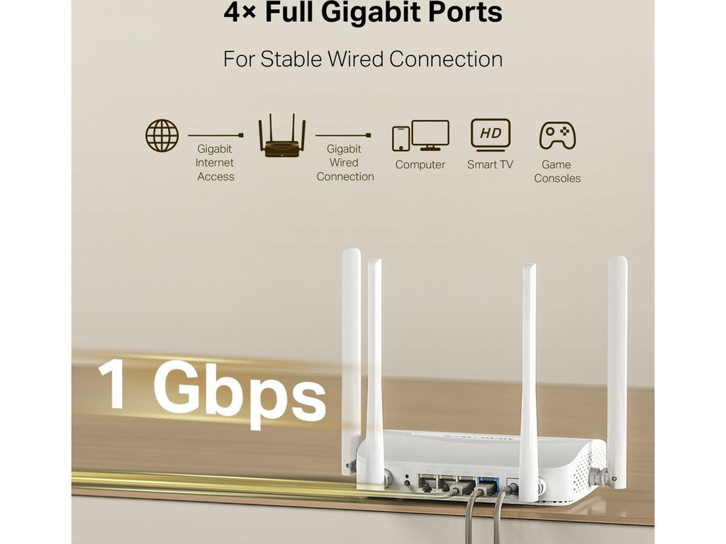 Mercusys MR25WBE Router BE3600, dual-band. 4xRJ45, WiFi 7