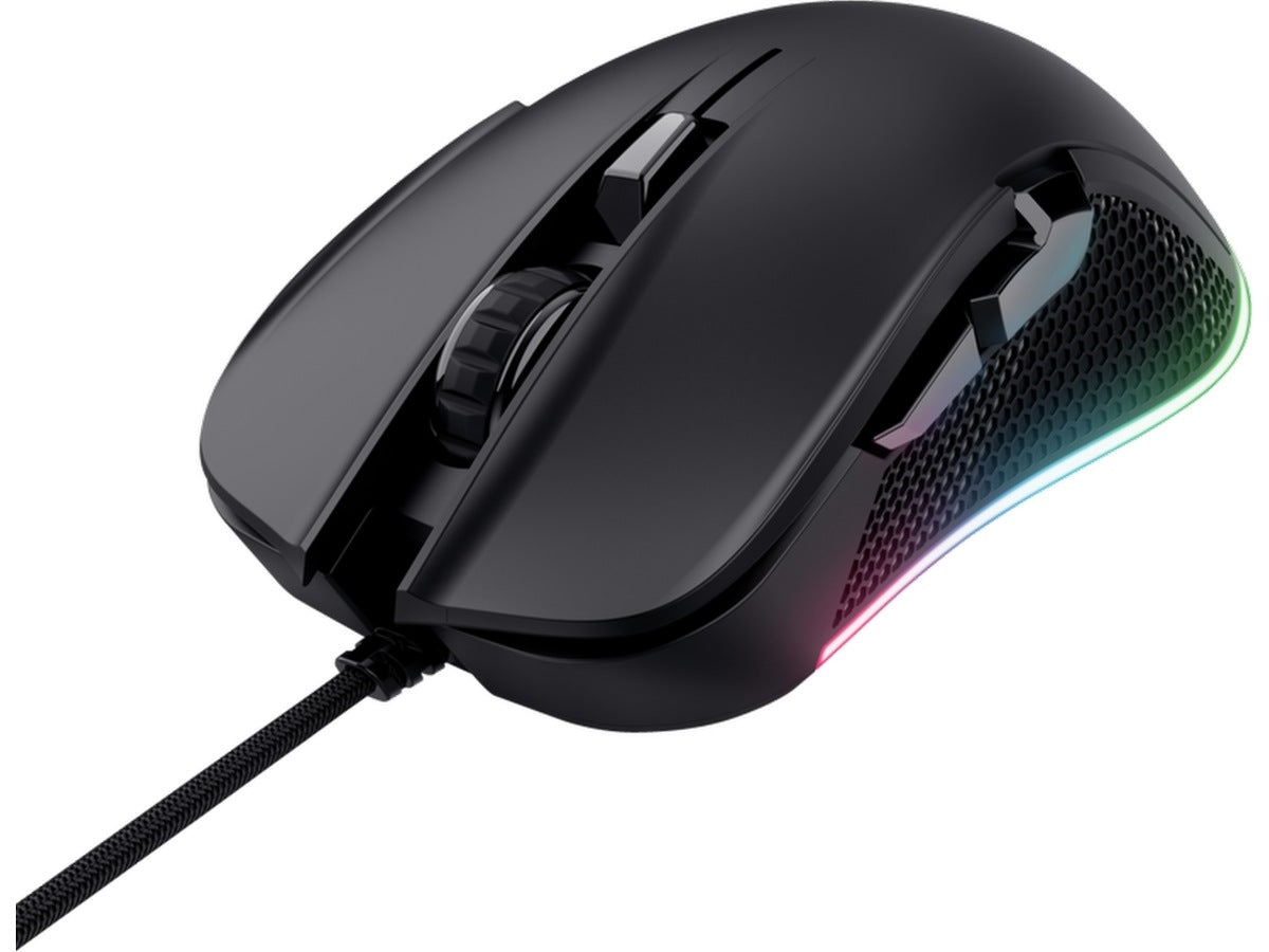 Trust GXT 922 Ybar Gaming mus (sort) Justerbar DPI-sensor, RGB, programmerbare knapper, rask respons, slitesterk