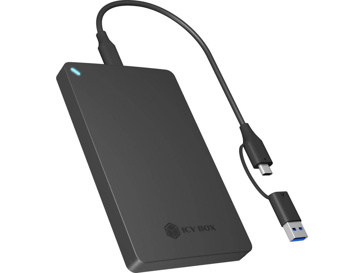 Icy Box 2,5" SATA HDD/SSD Kabinett USB 3.2 Gen 2, 6 Gbit/s dataoverføringshastigheter, verktøyfri
