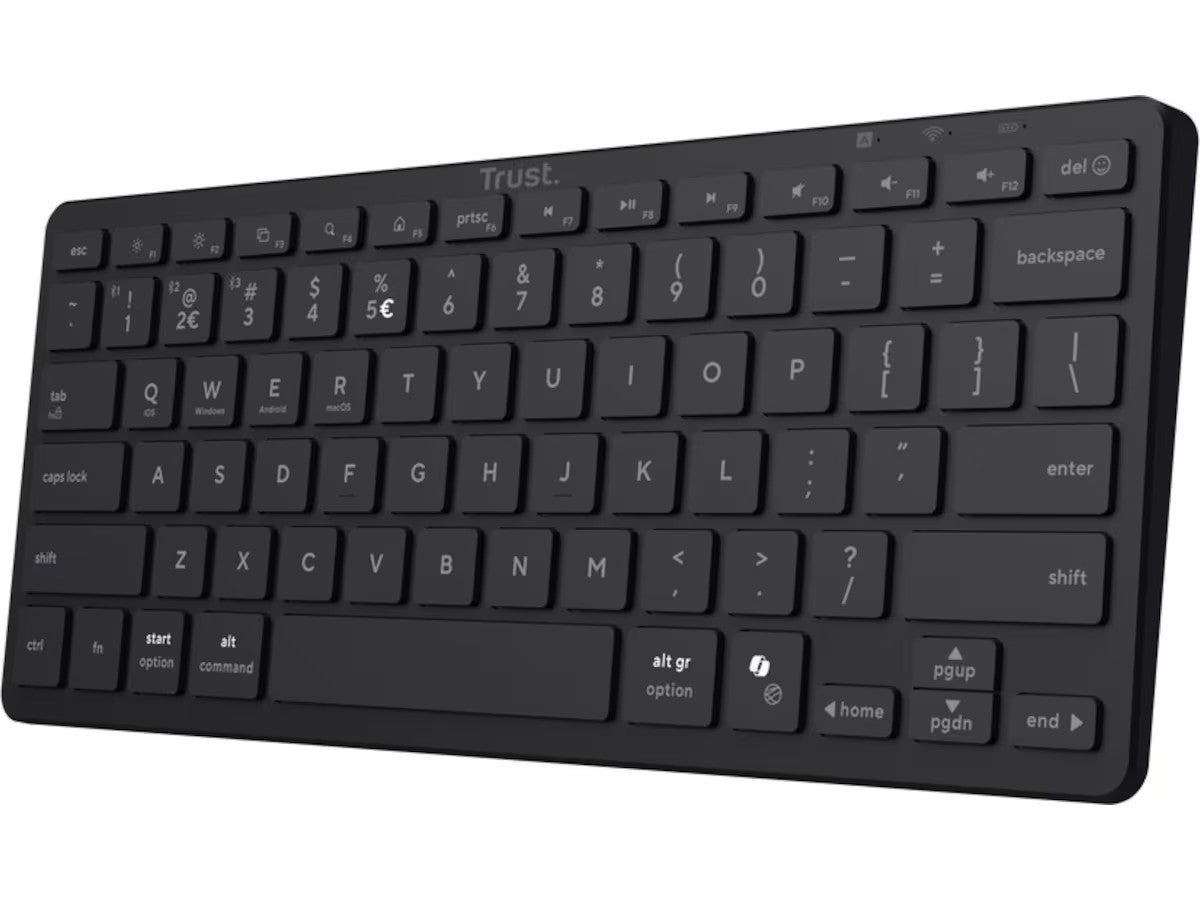 Trust Nado II Multi-enhets Bluetooth tastatur Tastatur for flere enheter, stille, Bluetooth, slankt design, oppladbart batteri