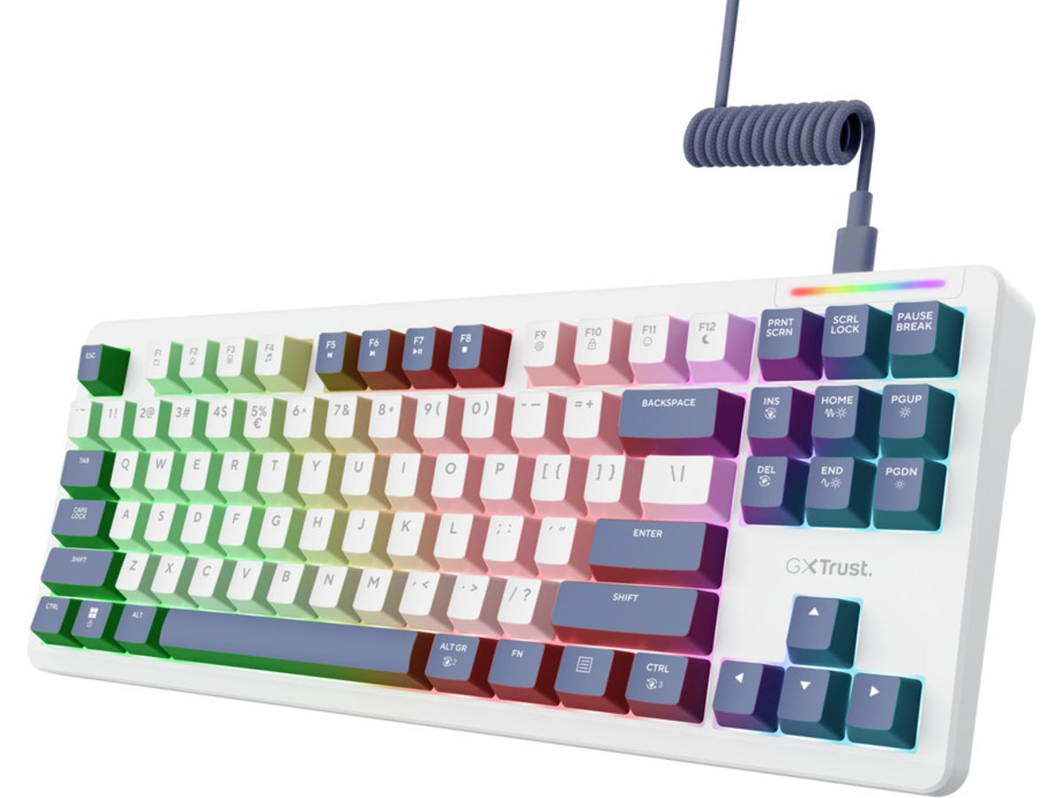 Trust GXT 872 Xyra TKL mekanisk gamingtastatur TKL, mekanisk, hot-swap, RGB, LEOBOG Seiya-bryter, USB