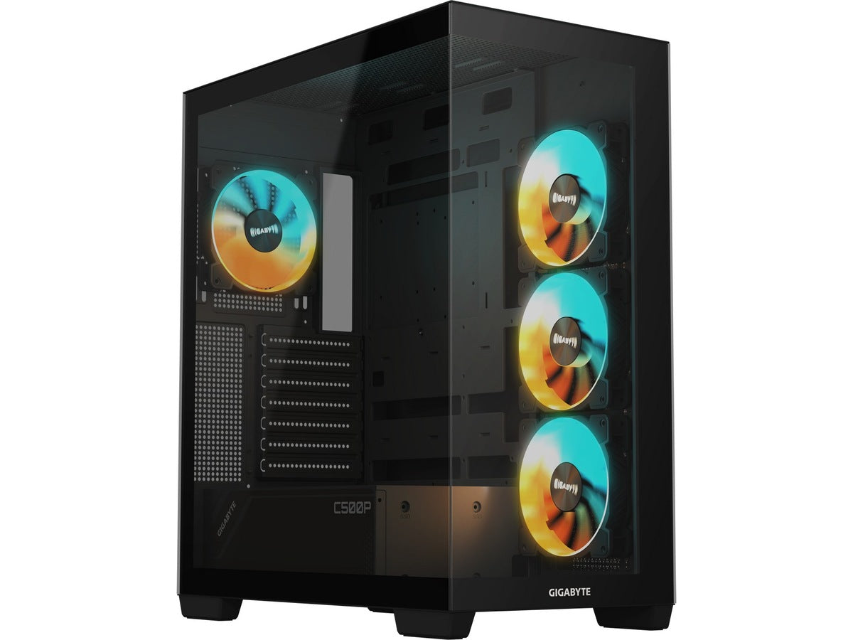 Gigabyte C500 Panoramic Stealth Mid Tower (sort) Mini ITX/Micro ATX/ATX, 4x120mm vifter