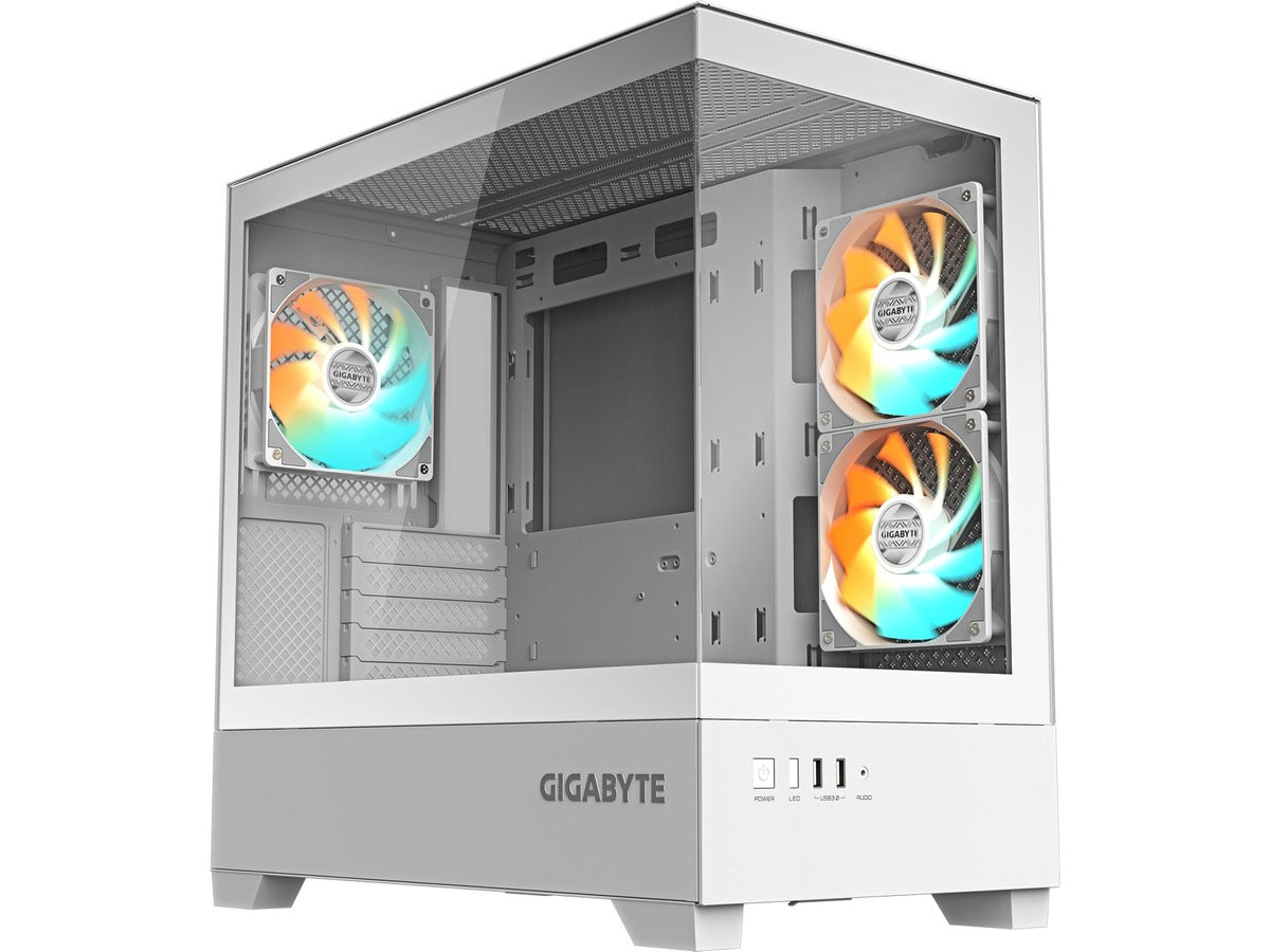 Gigabyte C201 Panoramic ICE Mid Tower (hvit) mini-ITX/m-ATX, 3x120mm vifter