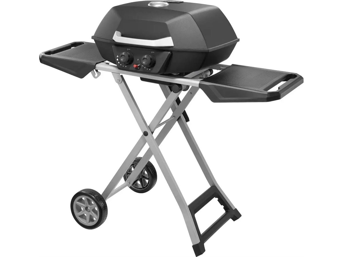 Bærbar gassgrill 2 brennere 4,5 kW Bærbar gassgrill med dobbelbrenner, sammenleggbart design og hjul