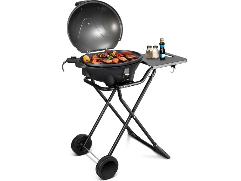 Austin and Barbeques Elektrisk grill m/stativ 2400W Elektrisk grill med hjul, sidebord og avtakbart stativ for fleksibel bruk
