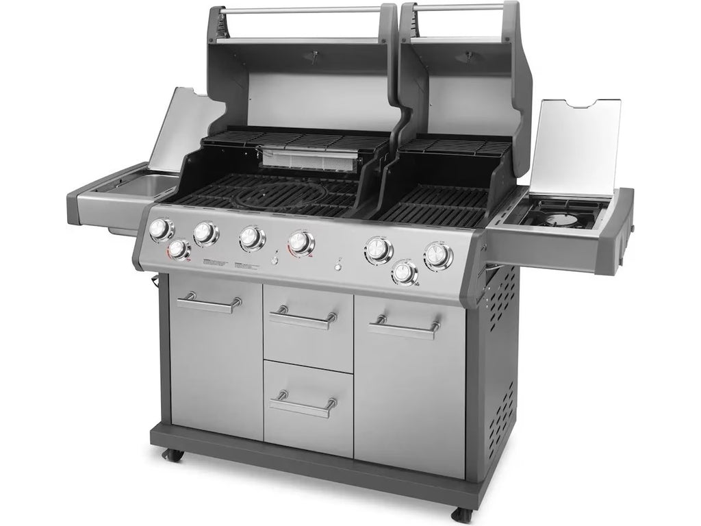 Austin and Barbeque AABQ Pro 6+2B gassgrill Premium gassgrill med 6+2 brennere, rotisserie, LED-belyste brytere