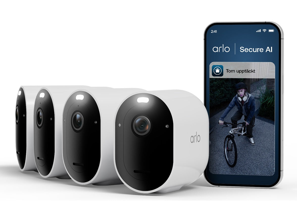 Arlo Pro 6 2K overvåkningskamera 4-pack 2K+HDR, trådløs med batteri, 12x zoom, Auto-tracking 4 792,-