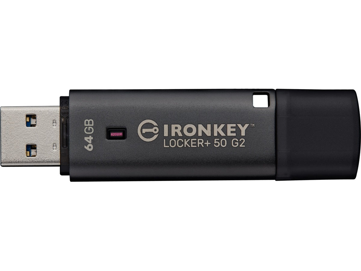 Kingston IronKey Locker+ 50 G2 USB-minnepenn 64 GB FIPS 197-sertifisert, AES 256-bit kryptert