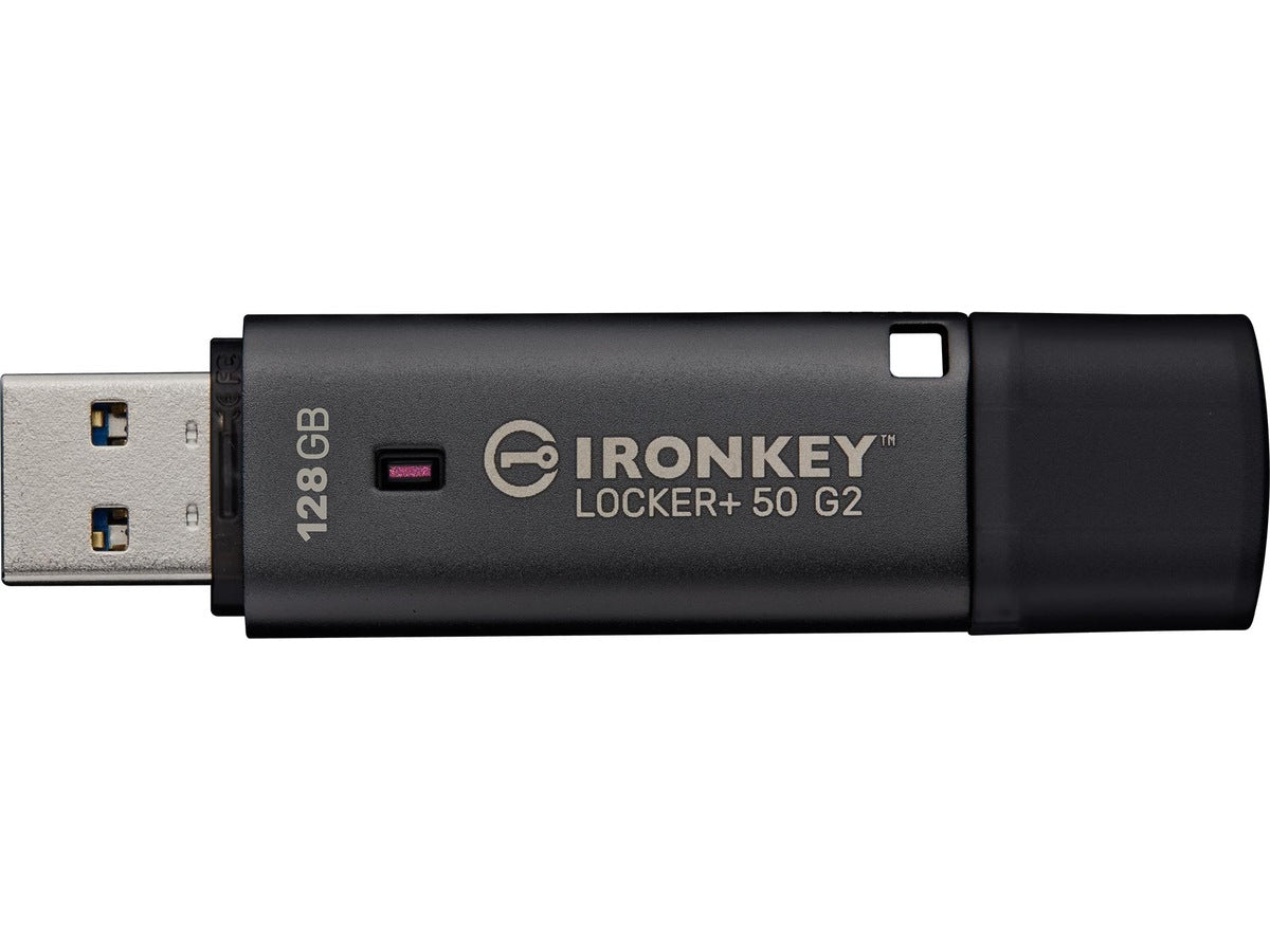 Kingston IronKey Locker+ 50 G2 USB-minnepenn 128 GB FIPS 197-sertifisert, AES 256-bit kryptert