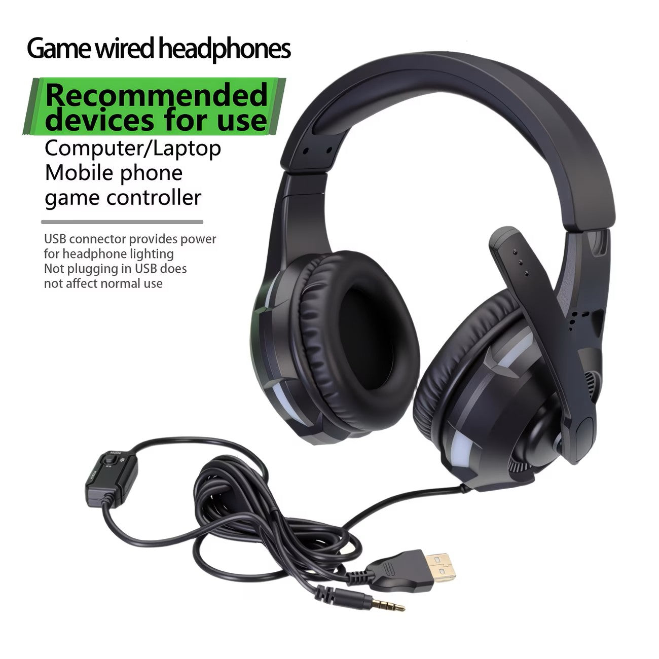 7245 Kablet Gaming Headset med Mikrofon for Stasjonær og Laptop, Egnet for Esports og Online Gaming