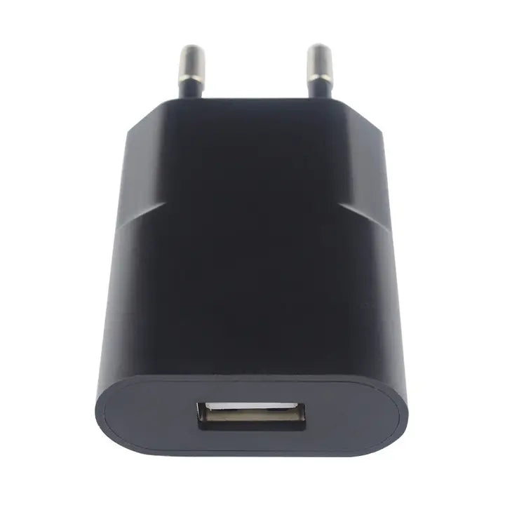 Sort USB-vægoplader til mobiltelefon og smartphone
