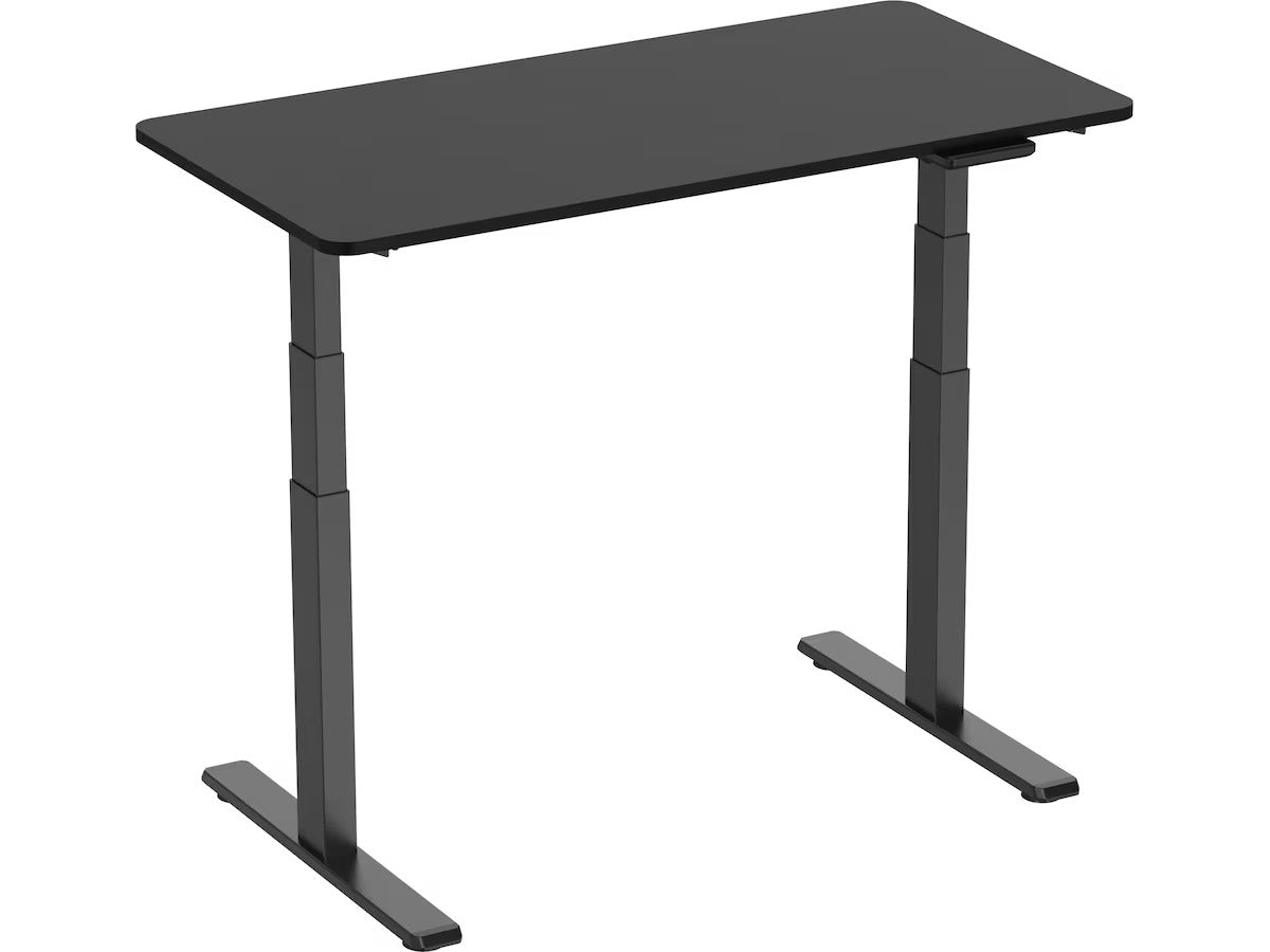 Ergonomisk Hev/Senk skrivebord 120cm (sort) Enkel høydejustering, Kraftig elektrisk motor, 120x60 cm bordplate