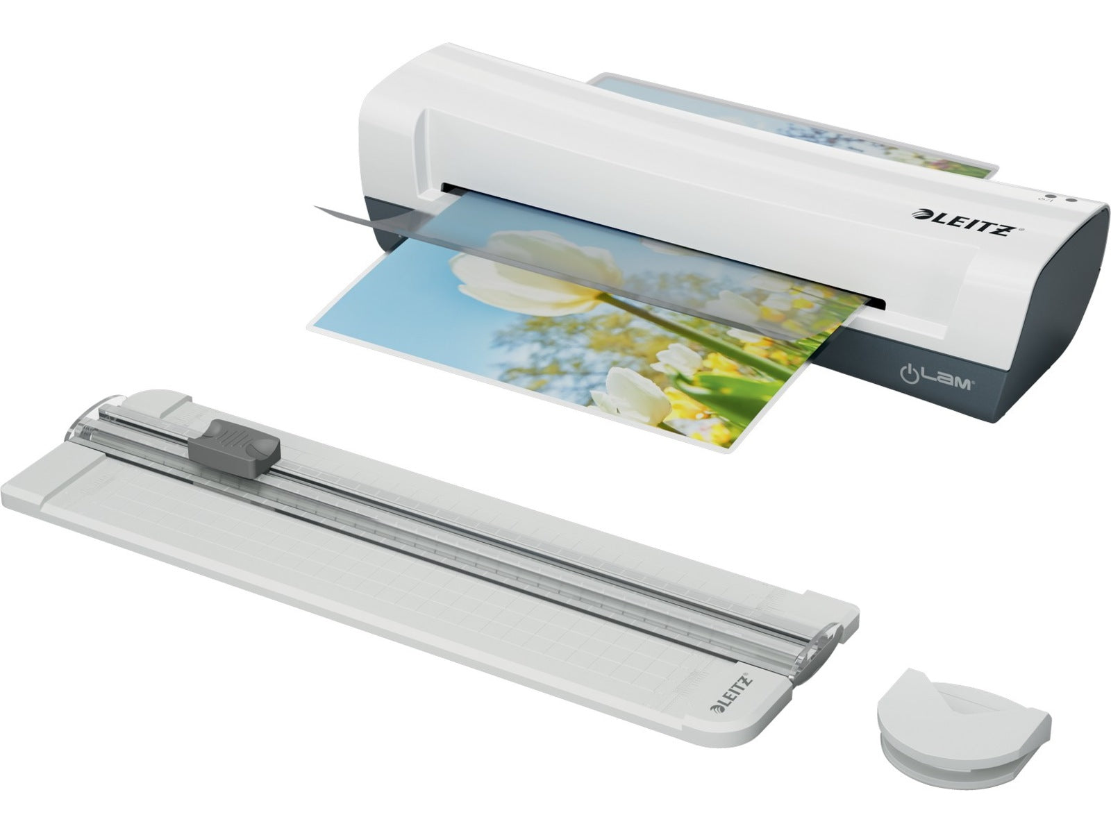 Leitz iLAM Home 4-i-1 A4-lamineringssett Lamineringsmaskin for 80-125my, lamineringslommer, trimmer og hjørnerunder