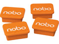 Nobo Orange Whiteboard Magneter 4-pakk 18 x 22 mm. For bruk på Nobo magnetiske whiteboardtavler. Pakke med 4 stk.