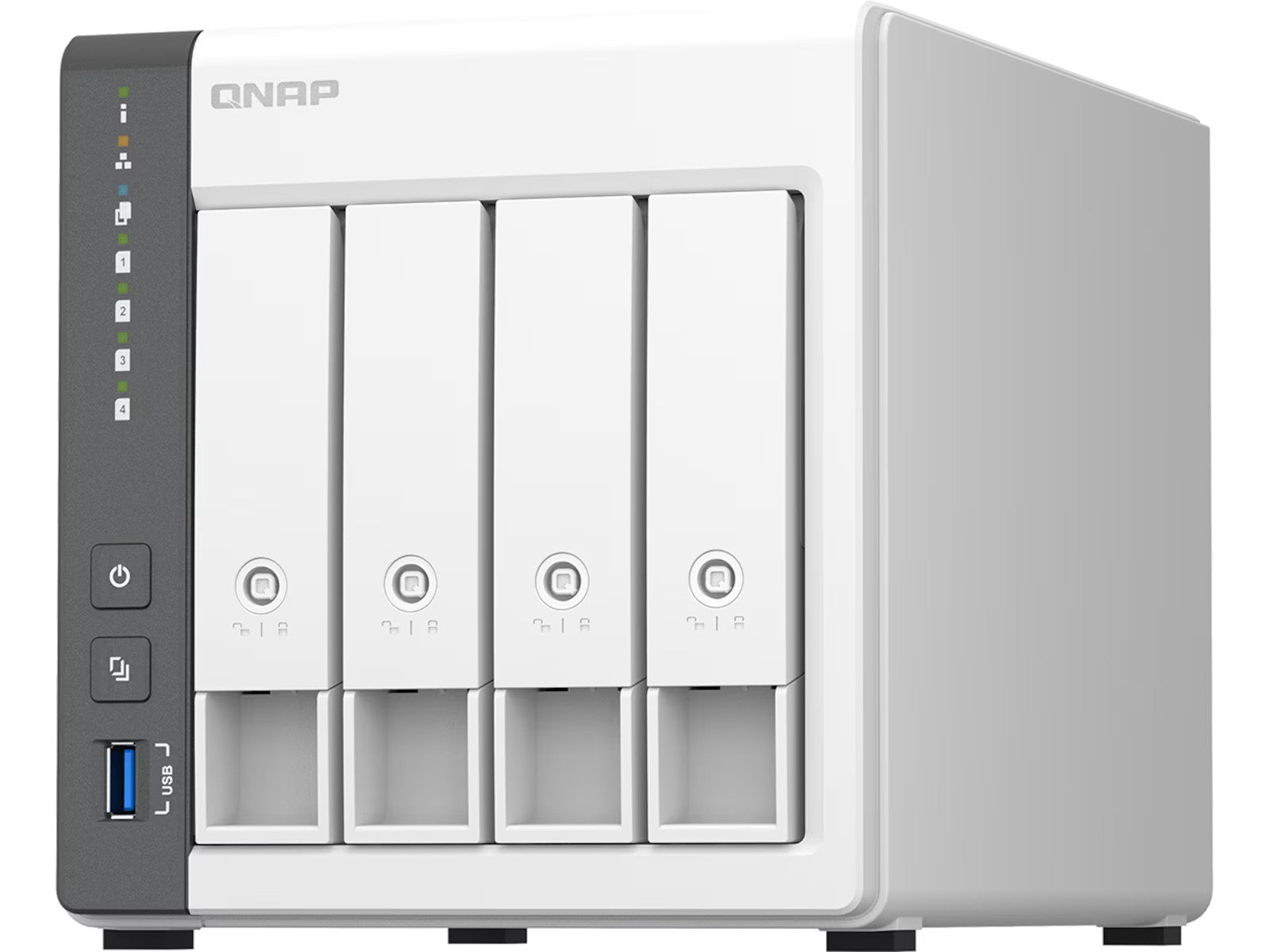 QNAP ARM quad-core TS-433-4G 4Bay tower 2.5/3.5" SATA, ARM 64-bit quad-core, 2.5GbE port, 4GB onboard RAM