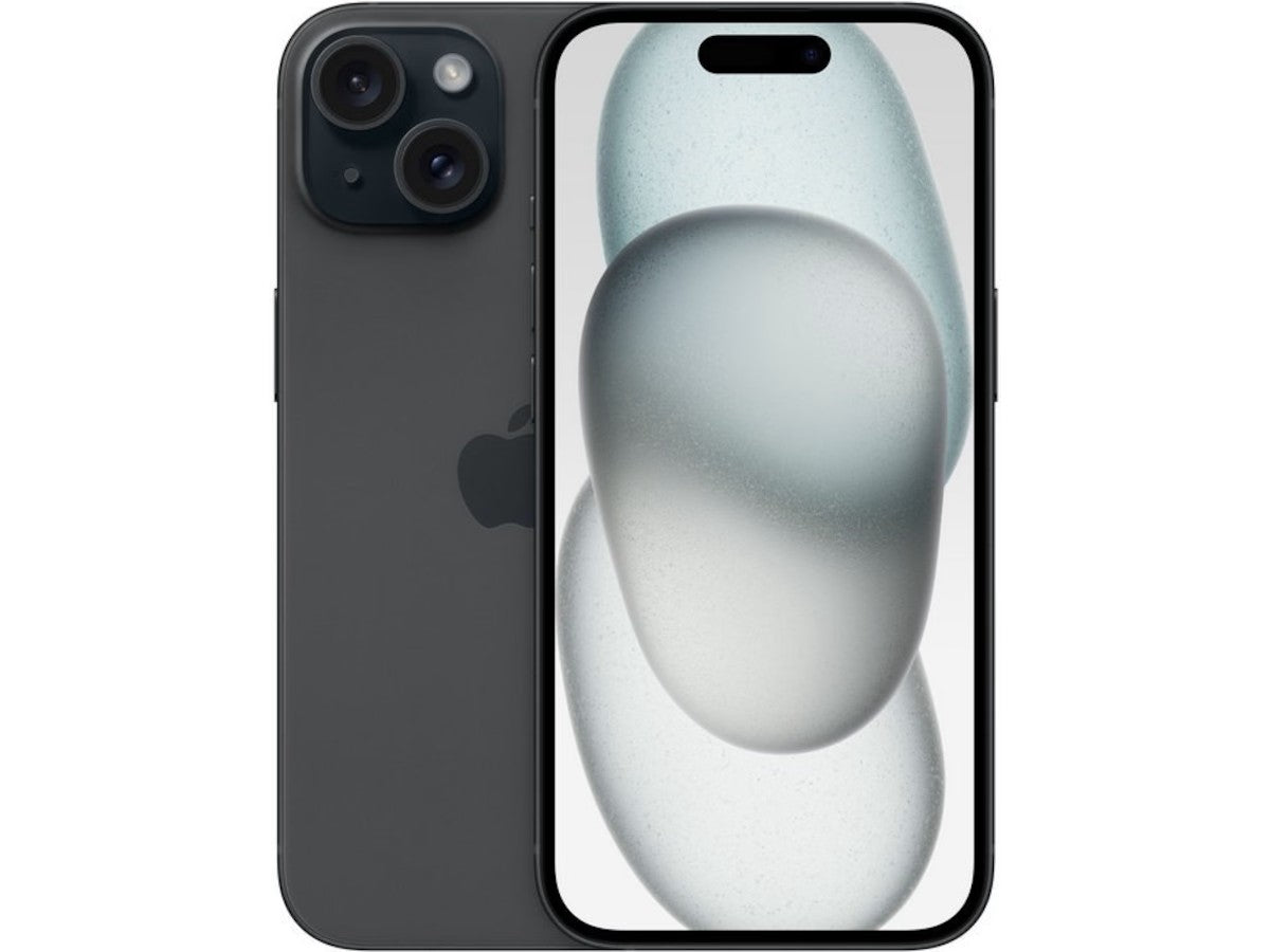 iPhone 15 256GB (sort) Smarttelefon, 6,1" Super Retina XDR-skjerm, 48+12MP kamera, IP68, 5G