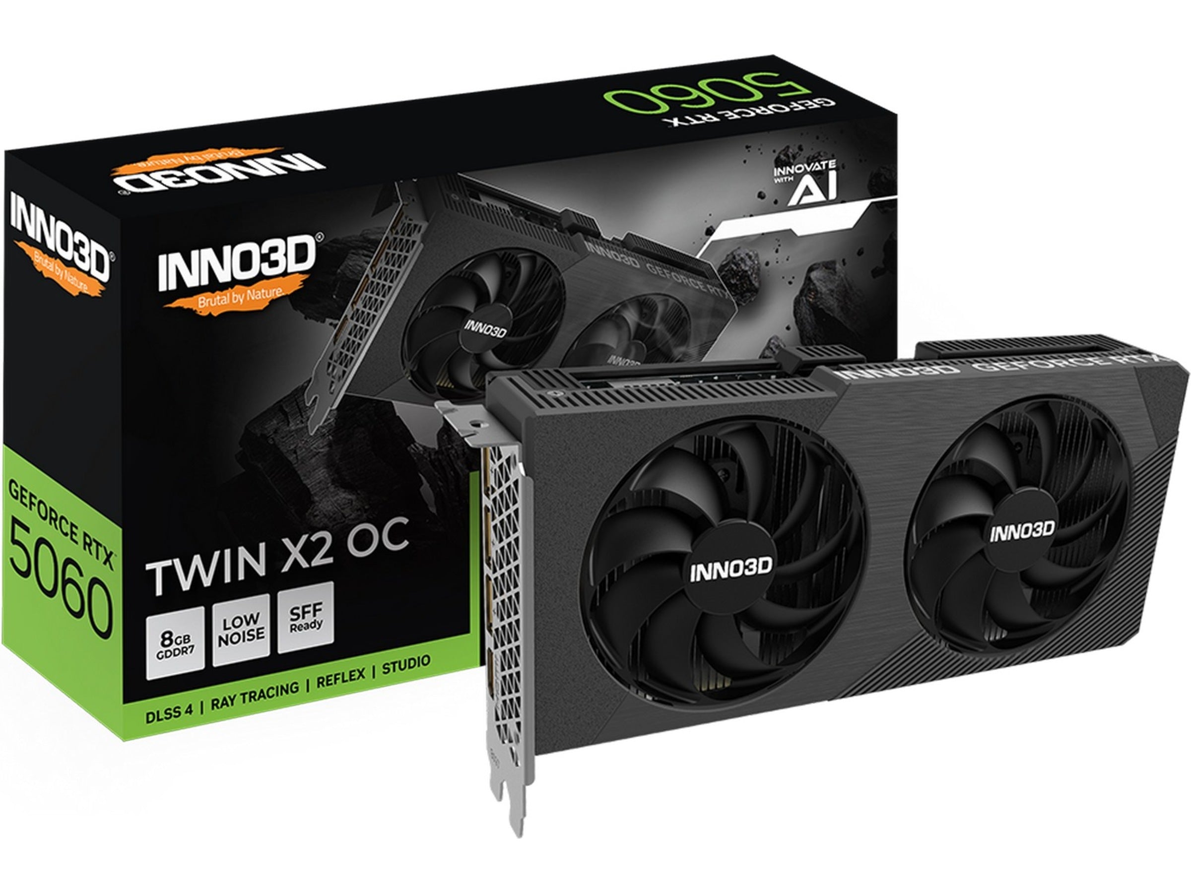 INNO3D GeForce RTX 5060 Twin X2 OC V2 Skjermkort, 8GB GDDR6, PCIe 5.0