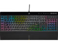 Corsair K55 RGB PRO Gamingtastatur (sort) USB 3.0, fem soner RGB, Sort, IP42,Corsair iCUE, Rubberdome