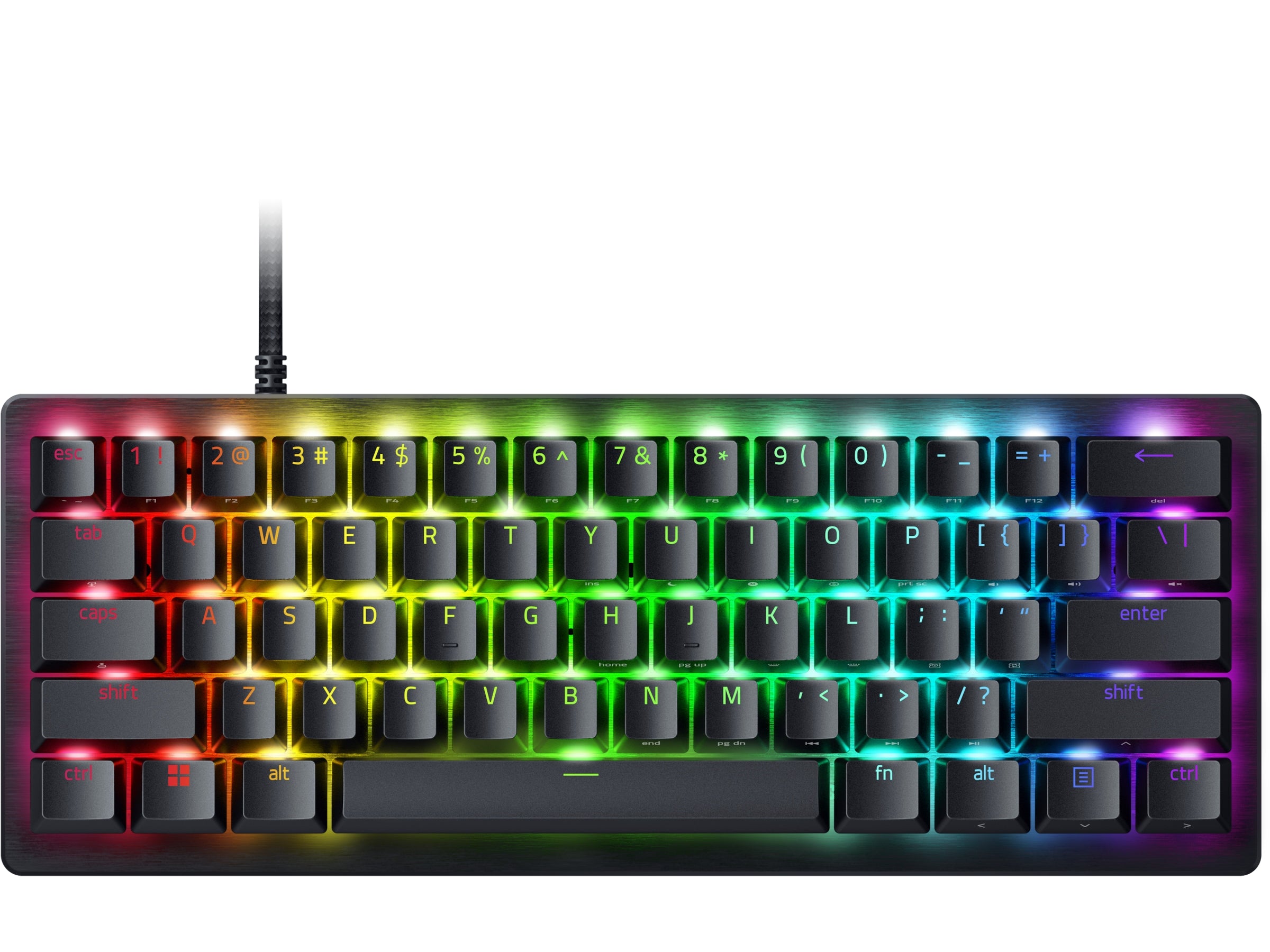 Razer Huntsman V3 Pro Mini gamingtastatur (sort) USB, 60%, rapid trigger, snap tap, nordisk layout, RGB, doubleshot PBT