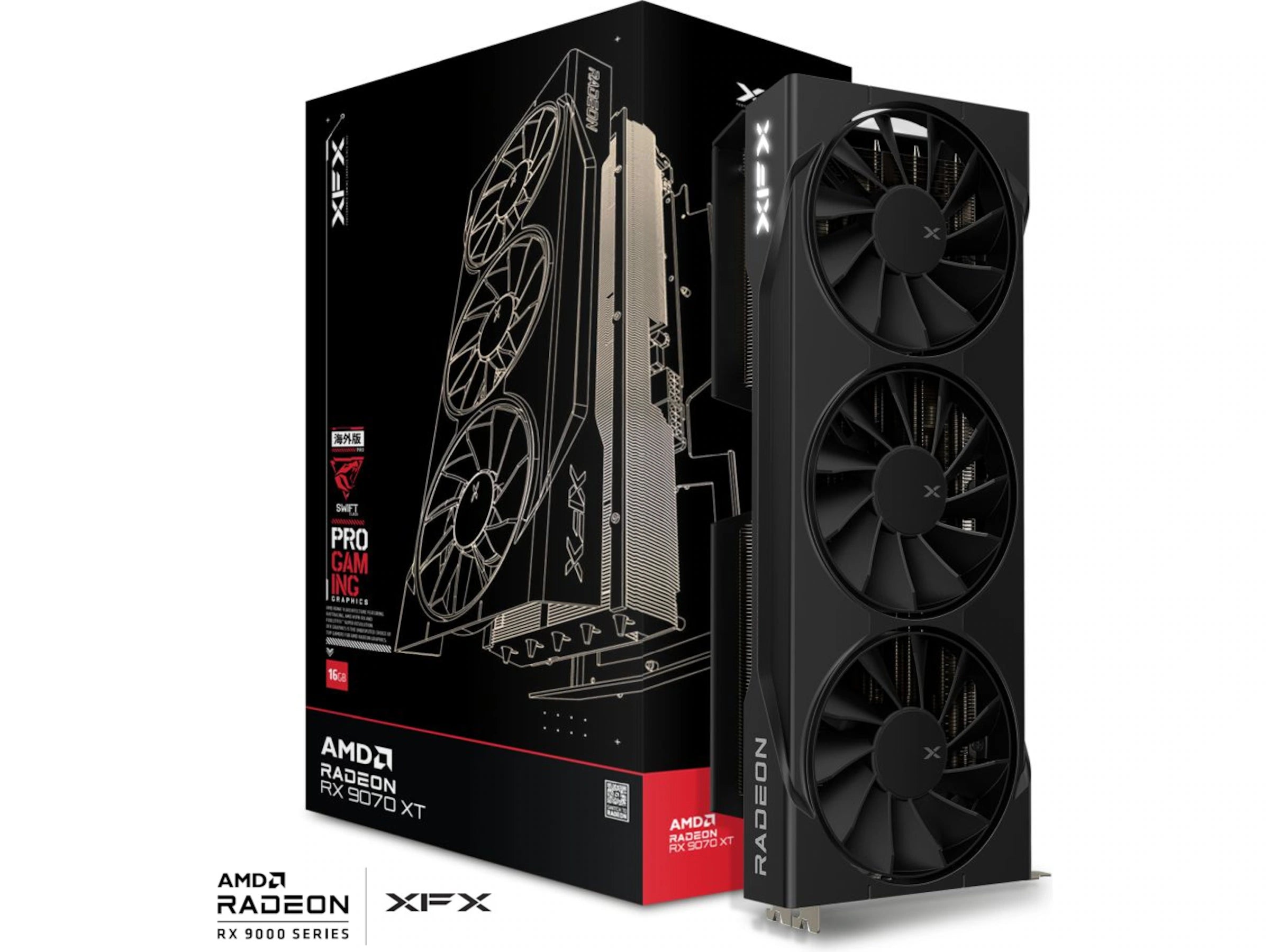 XFX Swift AMD Radeon RX 9070XT Triple fan Gaming Edition 16GB GDDR6