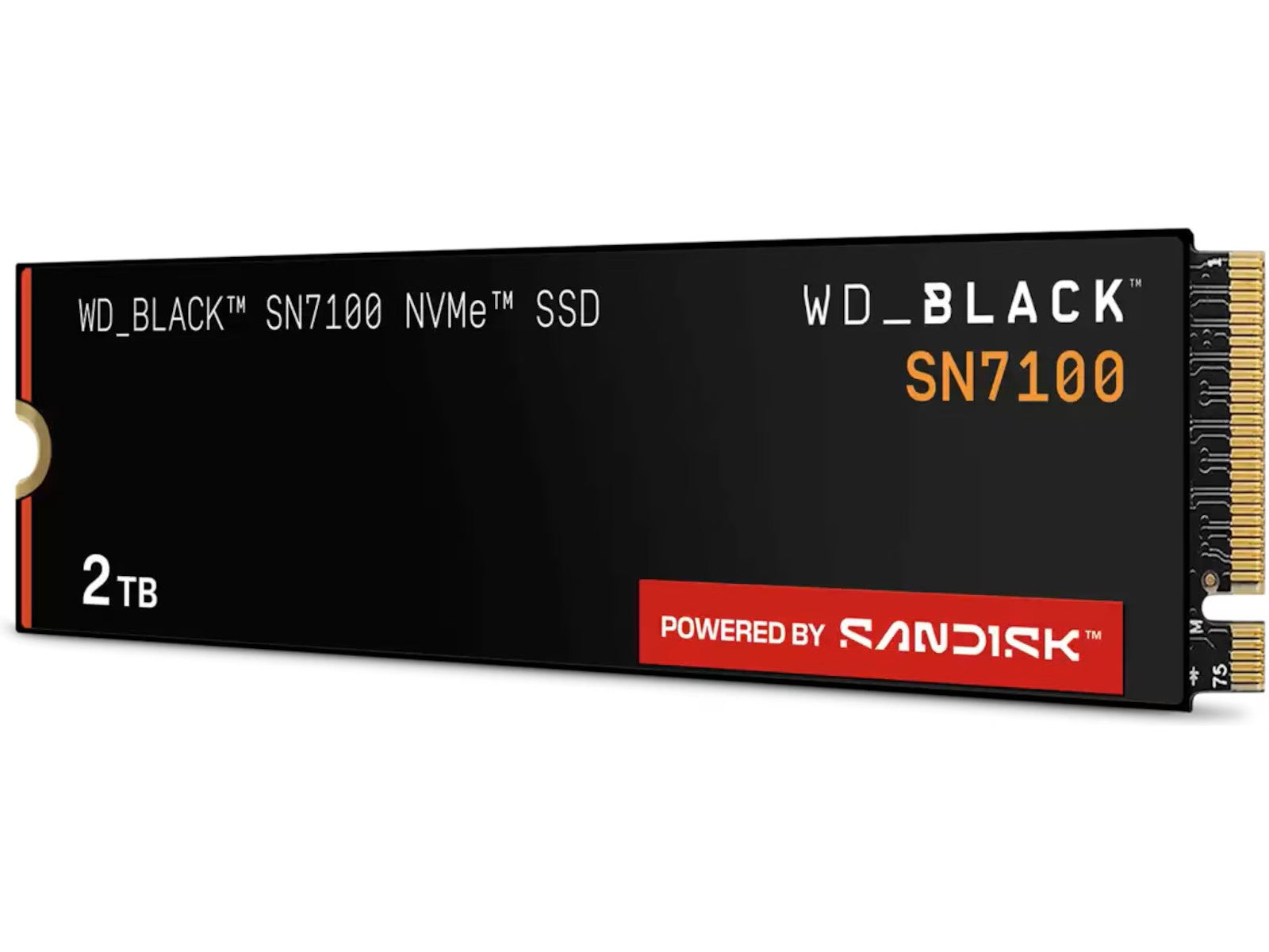 Sandisk WD Black SN7100 NVMe 2TB SSD PCIe Gen 4.0, NVMe, 7250/6900MB/s lese/skrive, M.2 2280