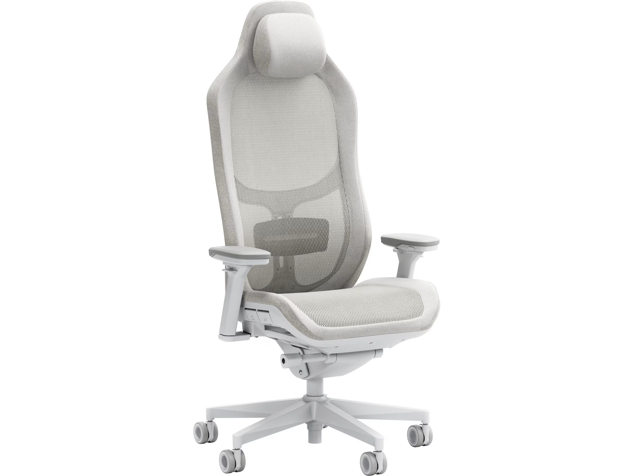 Fractal Design Refine Mesh Light gamingstol (lys grå) Maks 125 kg, ergonomisk, 4D armlene, kl 4 gassløfter, justerbar høyde/dyb