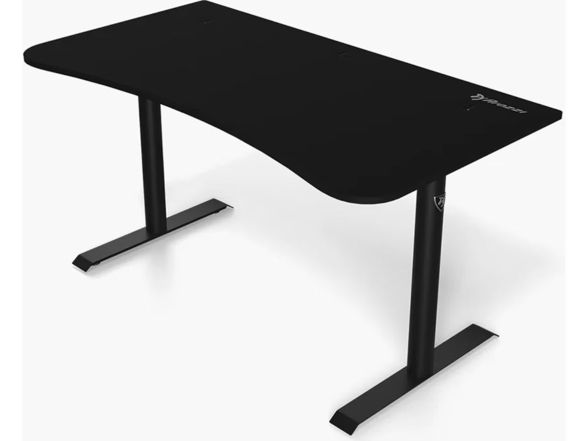 Arozzi Arena Medium Pure Black Gaming Desk Skrivebord tilpasset gamere, kabelhåndtering, 140 x 75,5 cm